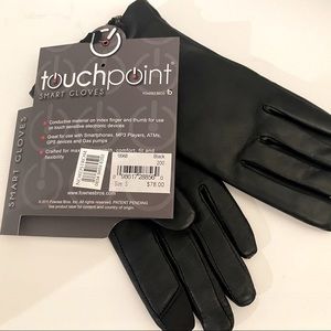 Cashmere Lined Leather Smart Gloves, S